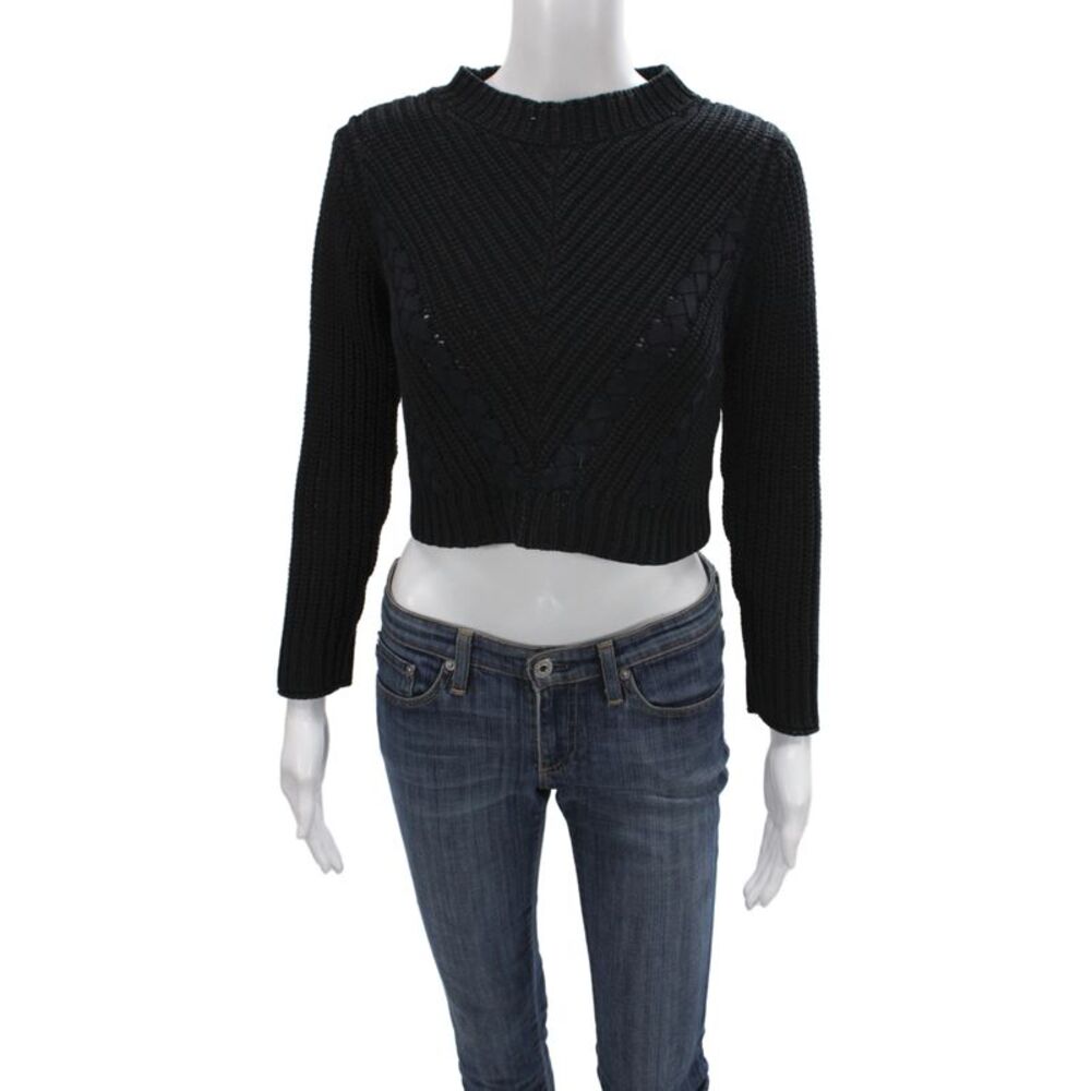 3.1 Phillip Lim Unisex Pullover Sweater Black Crew Neck Long Sleeve Size XS
